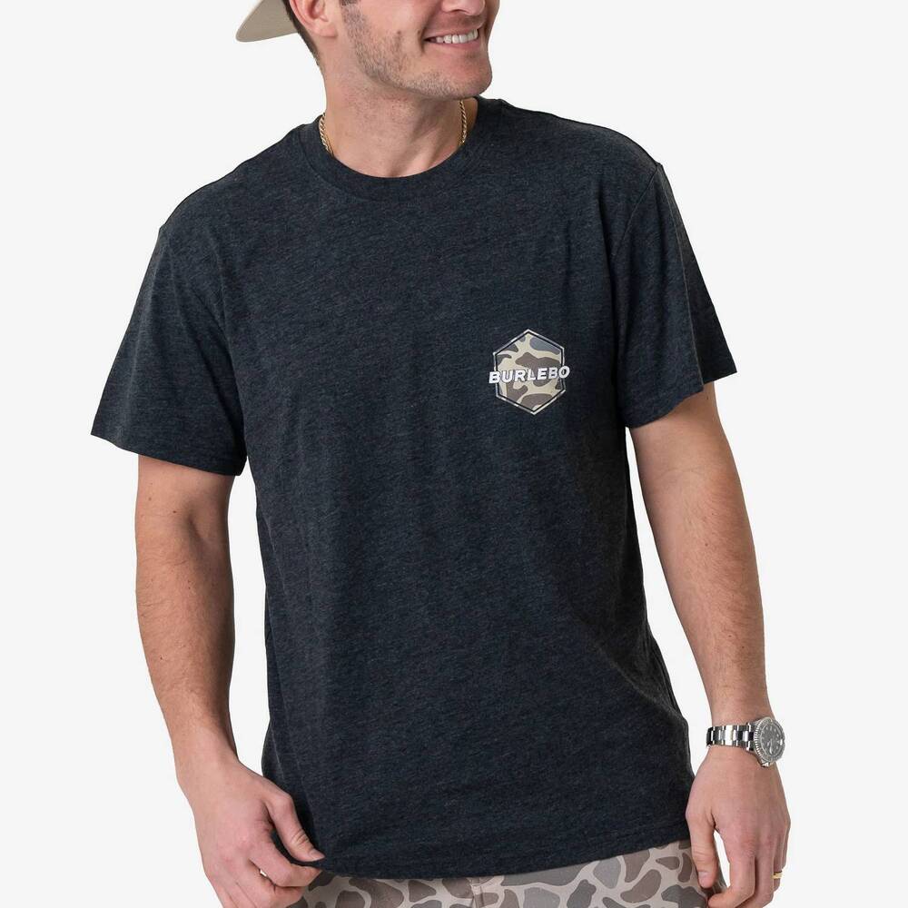NEW BURLEBO rad dad short sleeve t-shirt in heather black